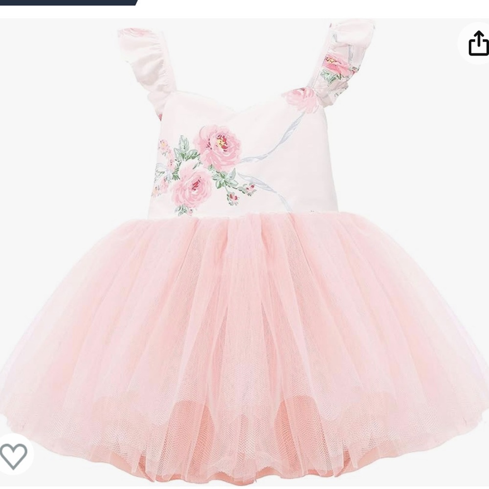 Tulle Dress Floral Wedding Birthday Tea Party Special Occasion Tutu